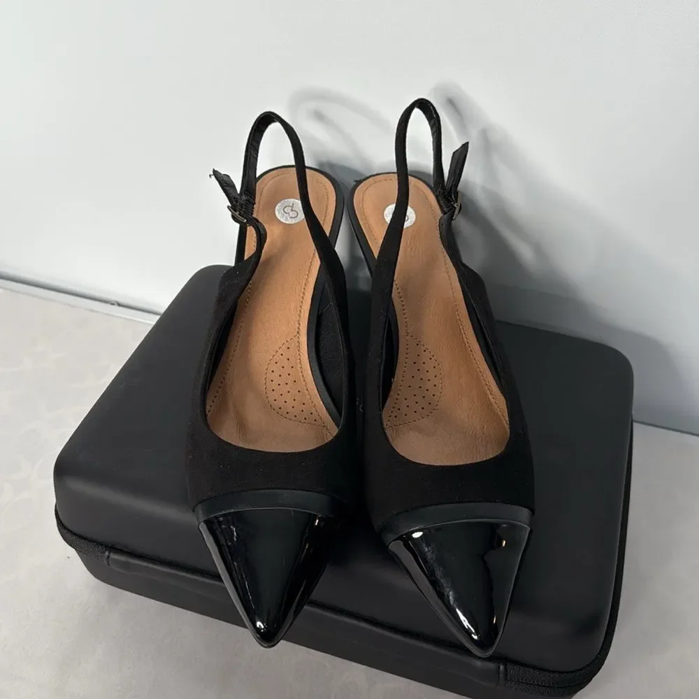 Dressbarn Pam Black Slingback Pumps Size 8